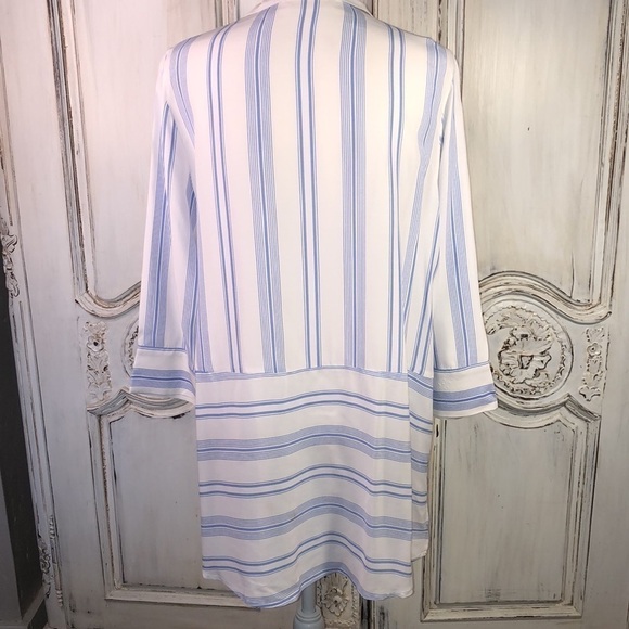 Soft Surroundings Blue on White Stripes Button Down Tunic/Shirt Dress Size Med. - Picture 7 of 10